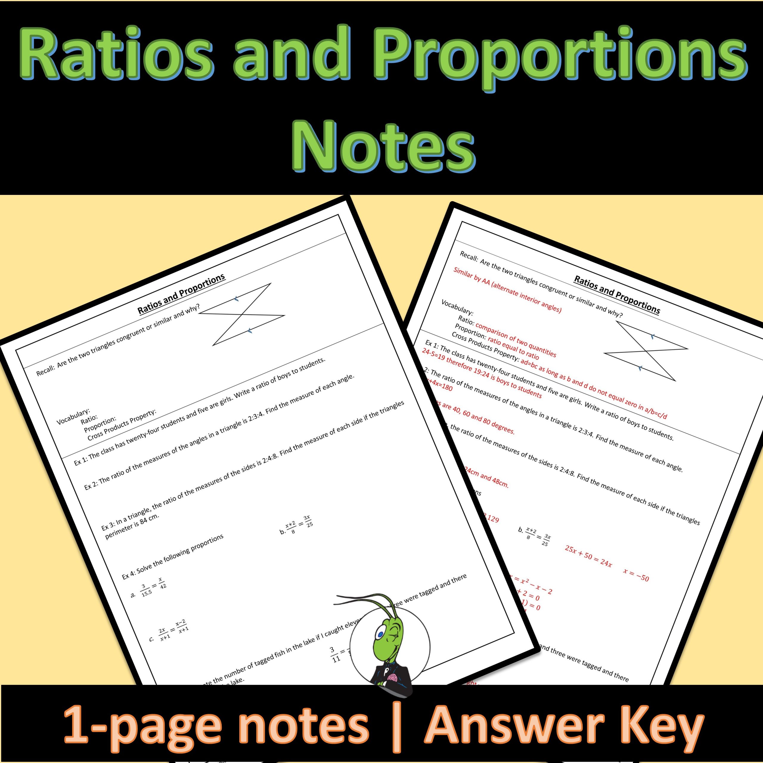Ratios and Proportions Guided Notes for Similar Figures | Geometry