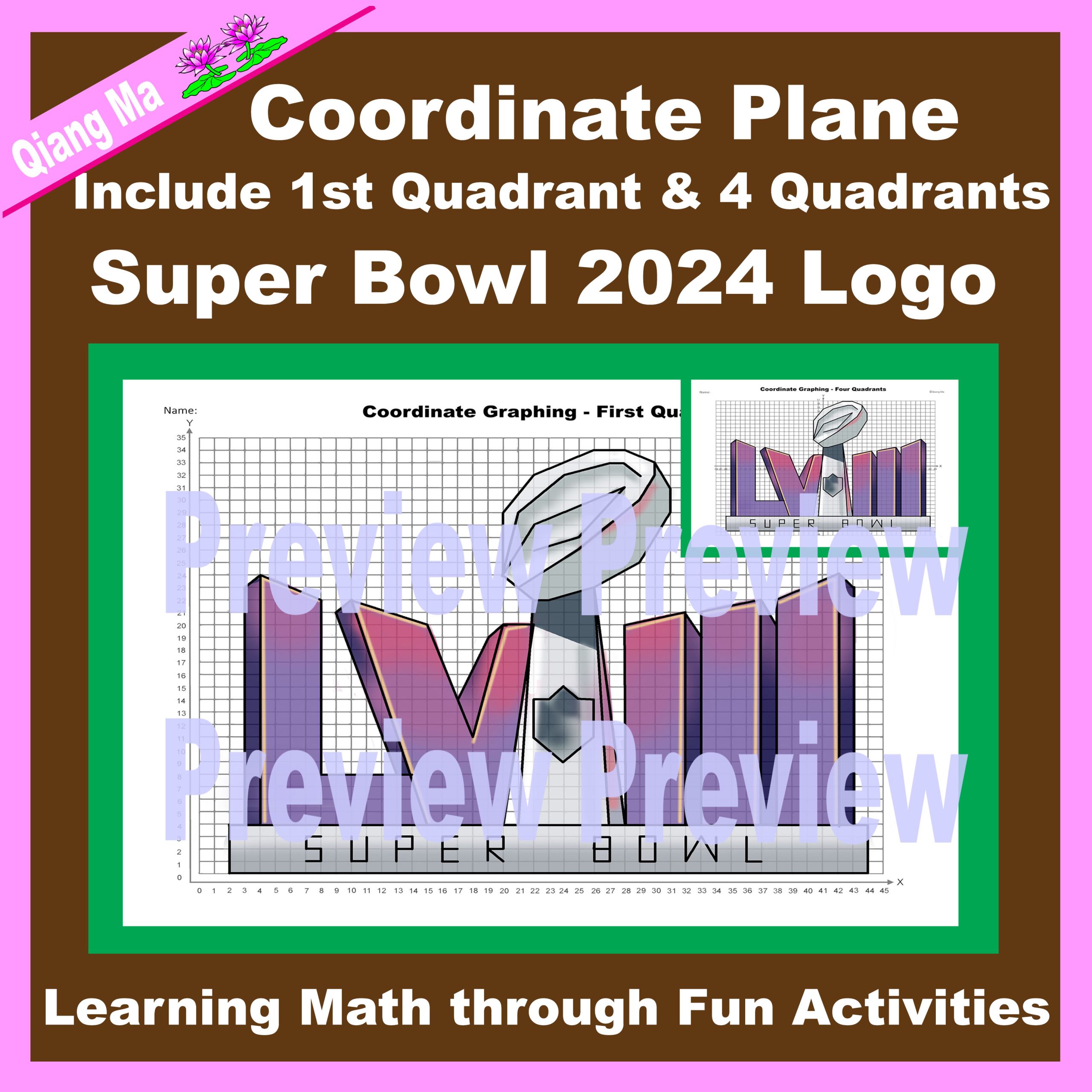 Super Bowl Coordinate Plane Graphing Picture: Logo 2024