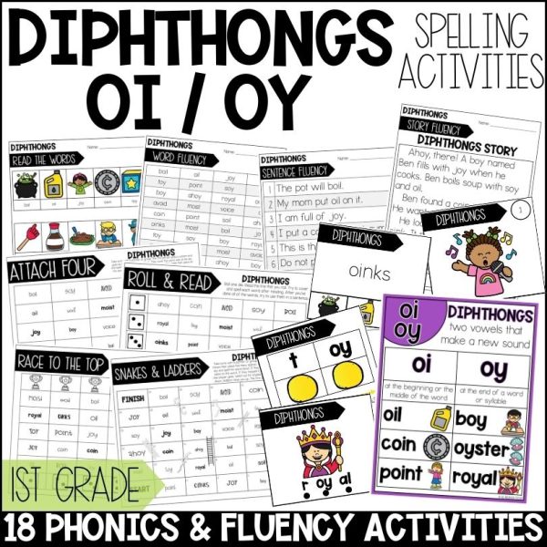 OI OY Diphthongs Word Work Worksheets & Activities 1st Grade Phonics or ...