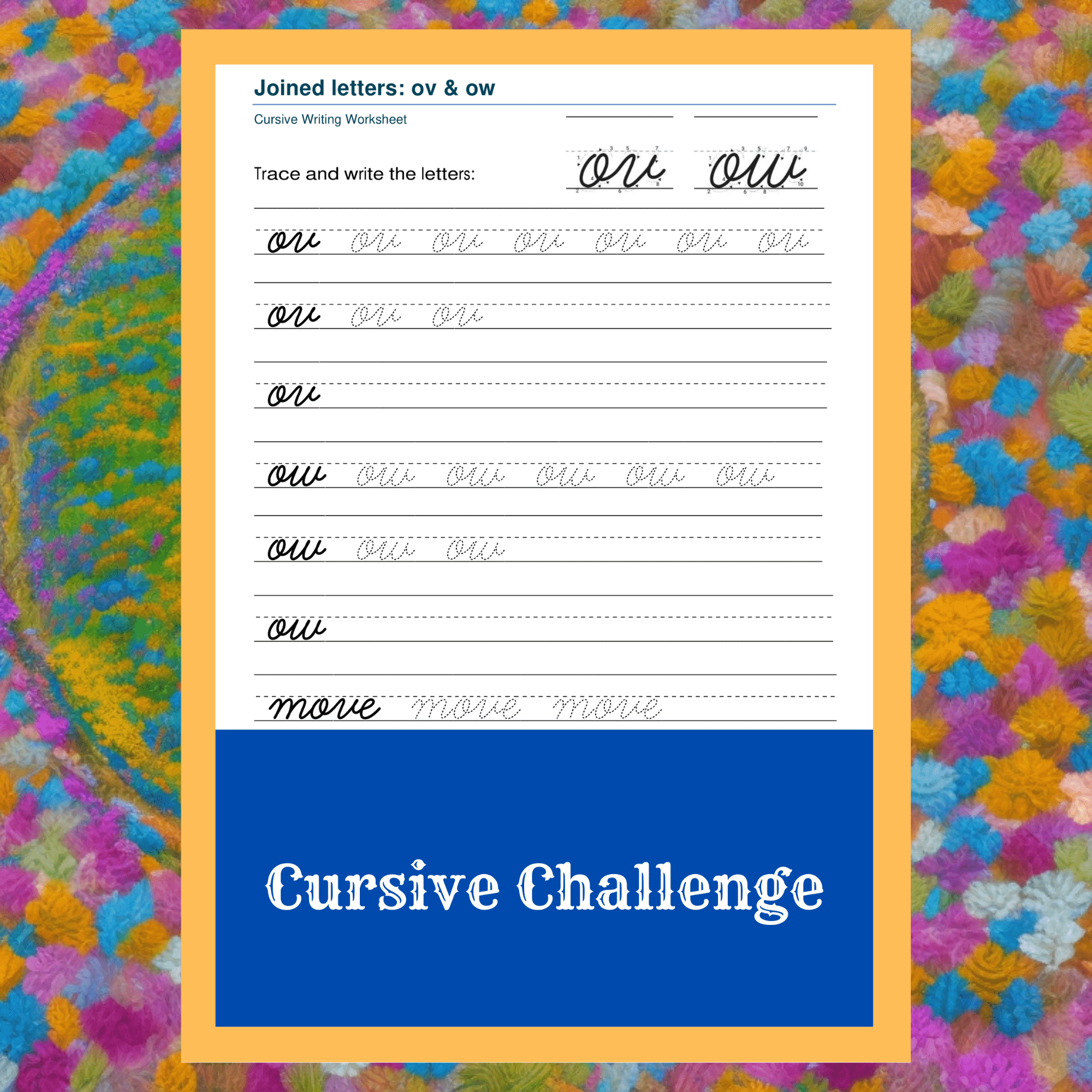 Cursive Challenge: Mastering Top Joins with "oa," "op," and "ov"