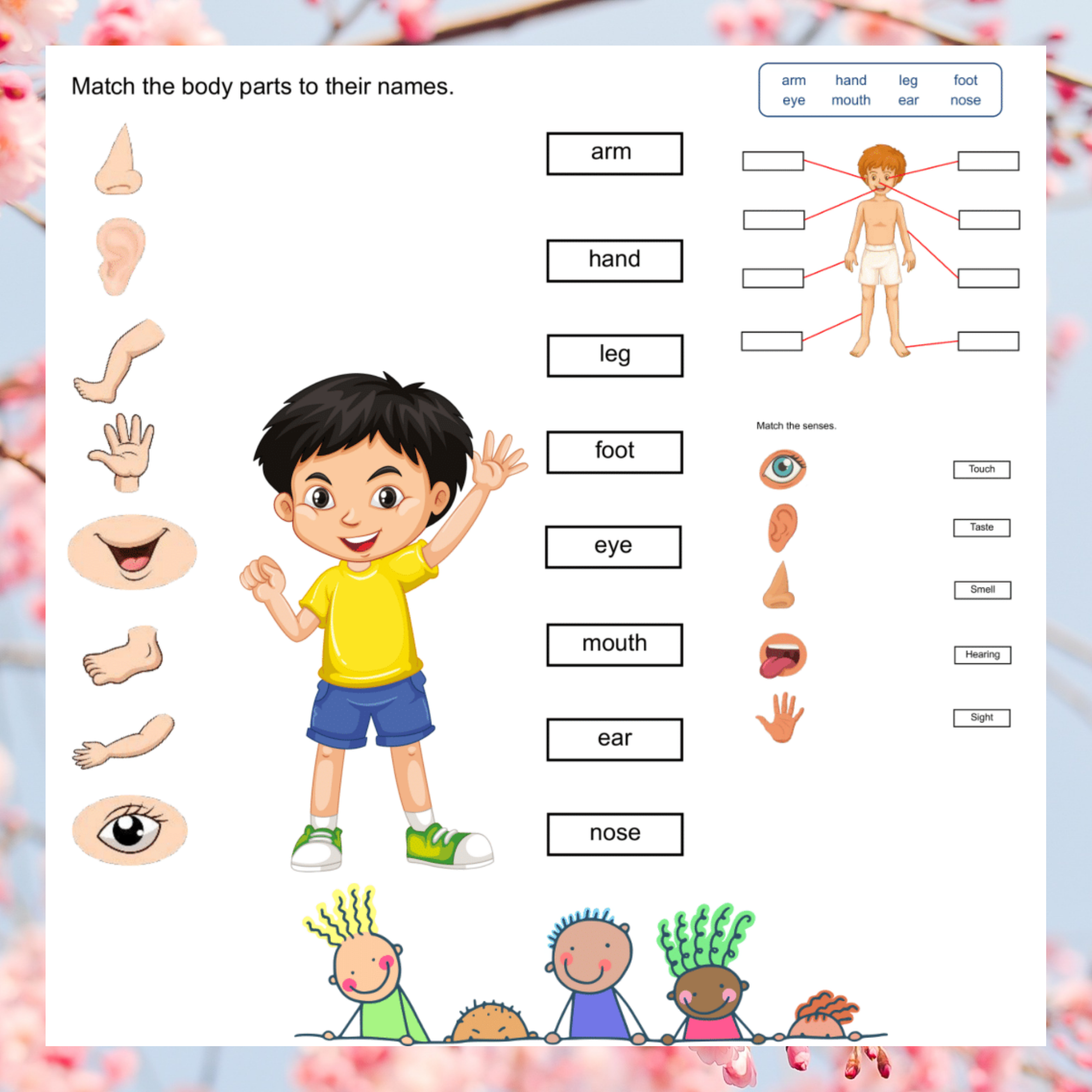 Sensory Exploration and Body Awareness Worksheets for Kids