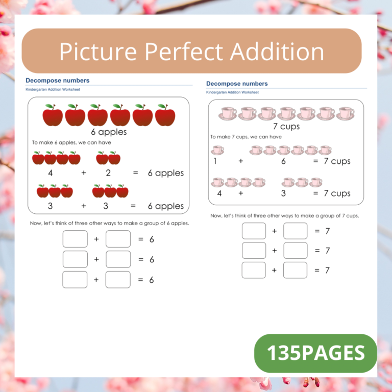 Addition Simple Visual Visual Addition Mastery Worksheets for Building Basic Skills with ...