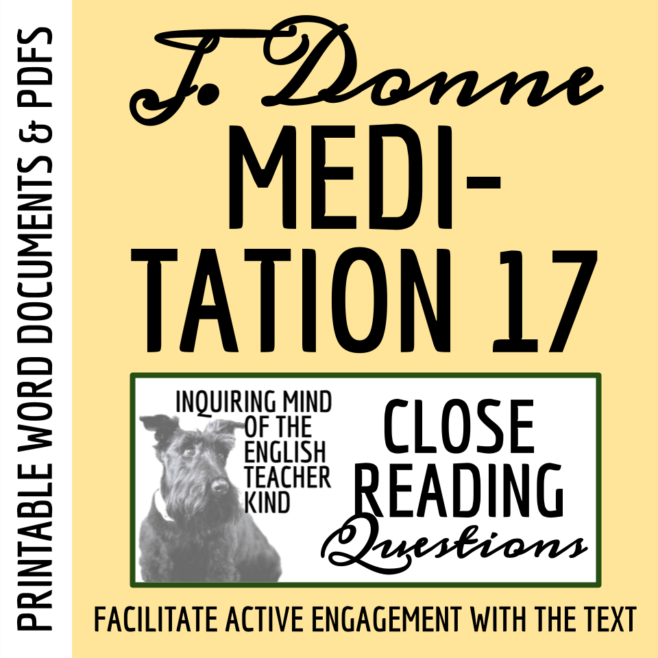 "Meditation 17" by John Donne Close Reading Analysis Worksheet for High School
