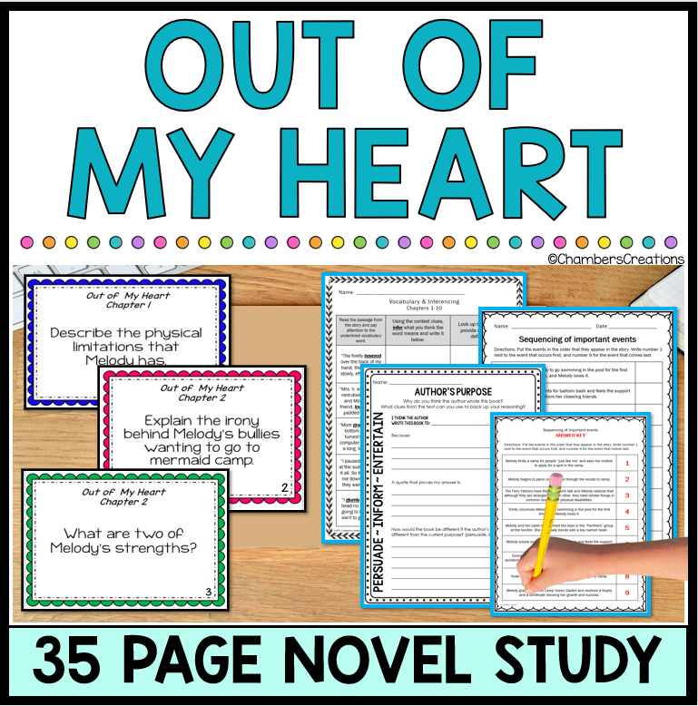 Out of my Heart Novel Study Sharon Draper