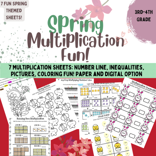 Multiplication Facts Spring Fun | 3rd-4th Grade Math | 7 Sheets ...