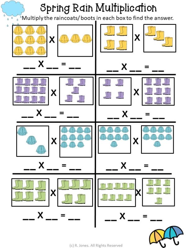 Multiplication Facts Spring Fun | 3rd-4th Grade Math | 7 Sheets ...