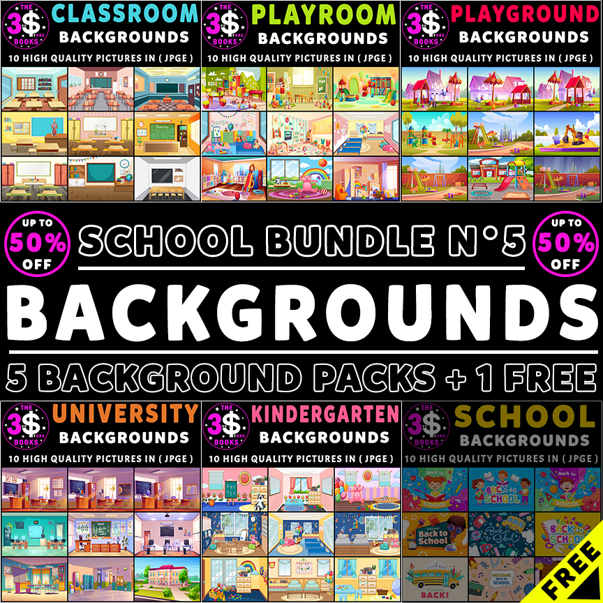 School Backgrounds Bundle N° 5 - 60 Pictures