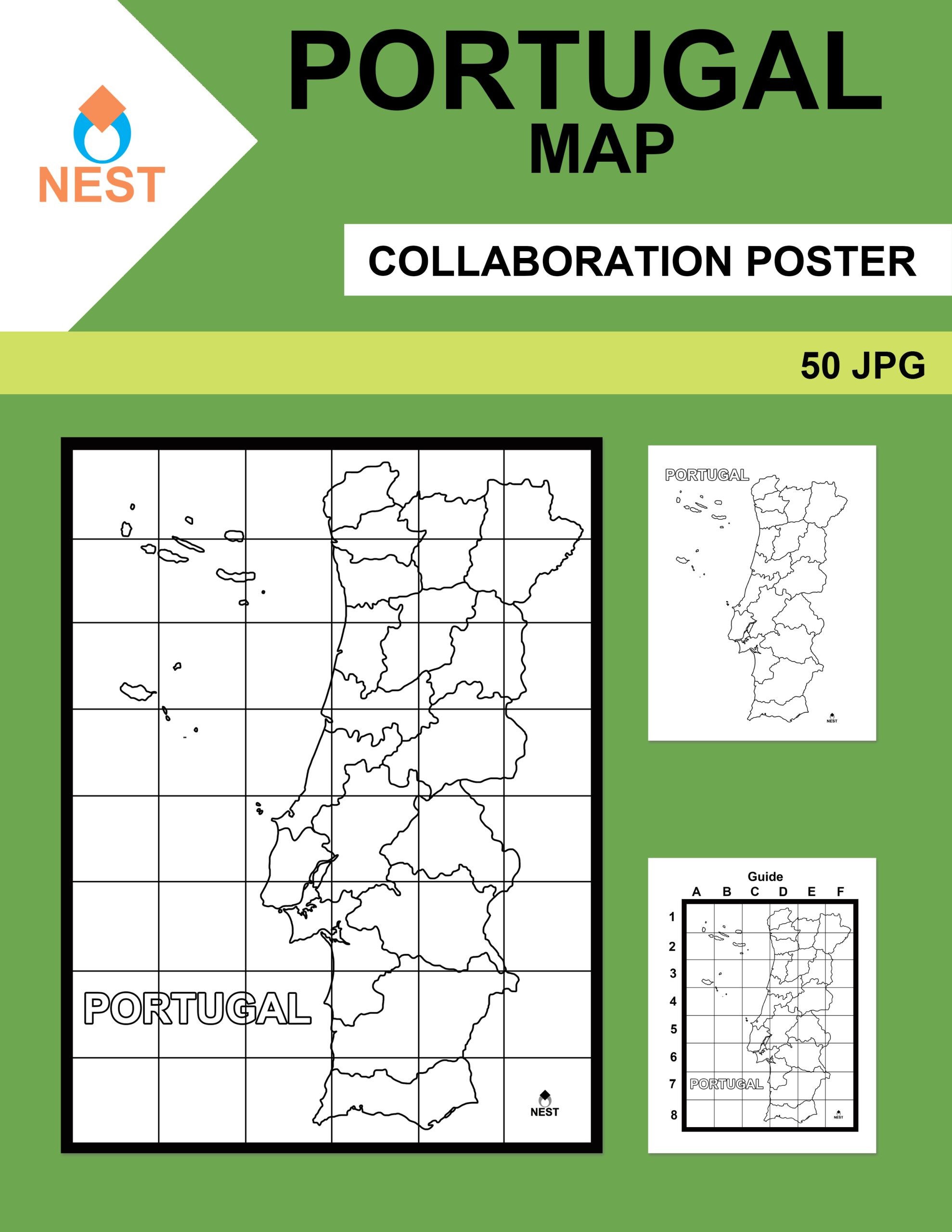 Portugal Map Collaboration Poster