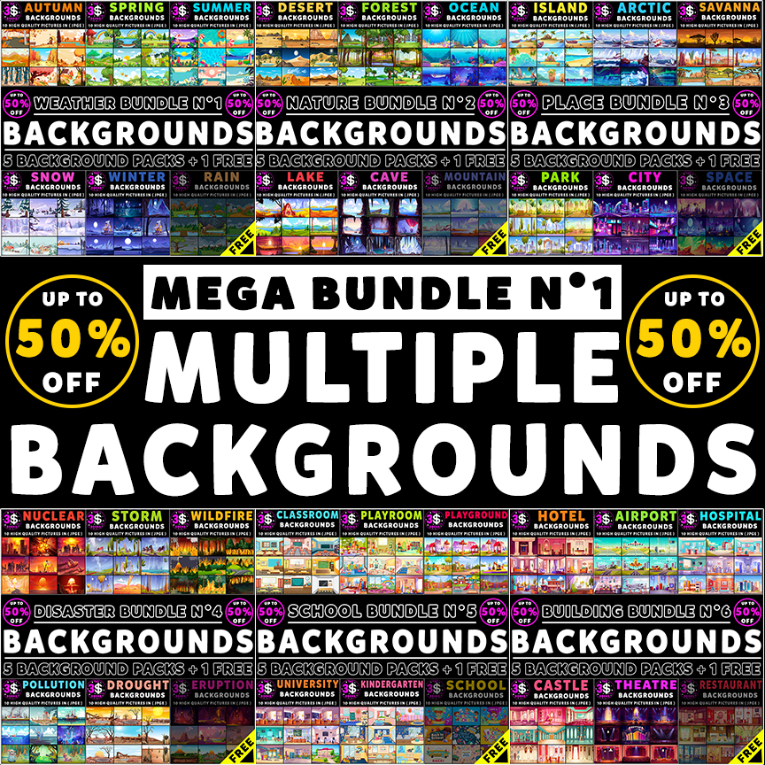 Multiple Backgrounds Méga Bundle N° 1 - 360 Pictures