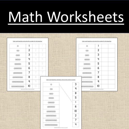 Build Stairs Math Worksheet Math Worksheets Bead Stairs Bars Montessori Preschool 1-10 Activities ...