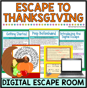 Thanksgiving Digital Escape Room November Team building Holiday Breakout game
