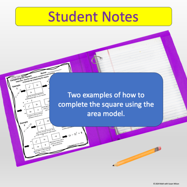Learning Model Square Completing the Square Using the Area Model - Made By Teachers
