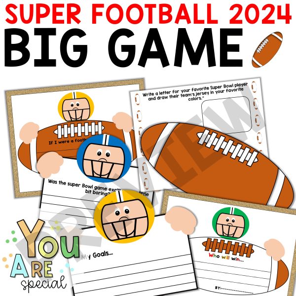 Super Bowl 2024 Football Craft Writing Activities February Bulletin ...