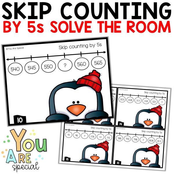 Skip Counting by 5s Number Line Winter Math Worksheets Activities ...