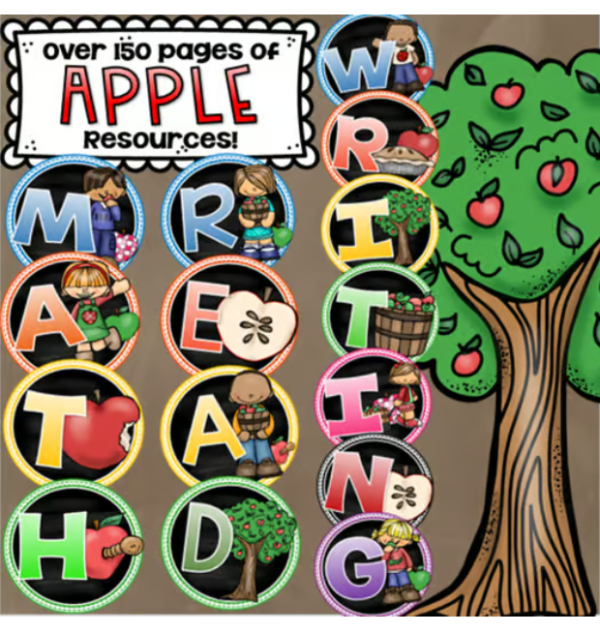 Apple Theme Class Decor Bundle (Behavior Chart, Name Plates, Labels ...