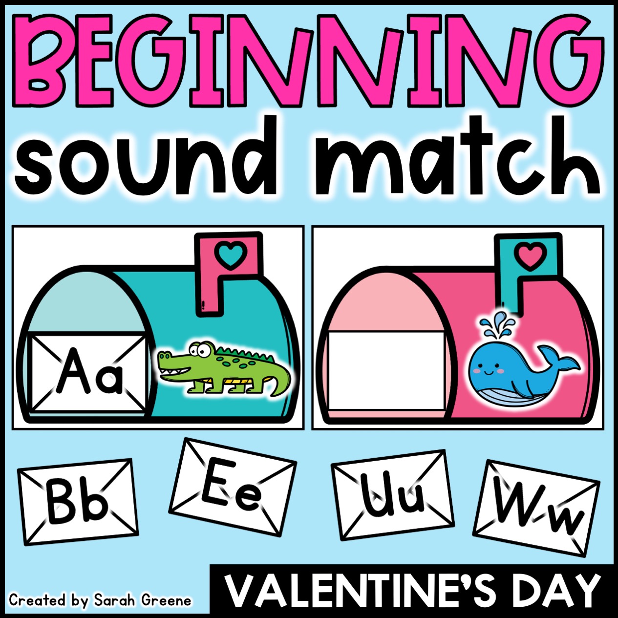 Valentine's Day Beginning Sounds Match