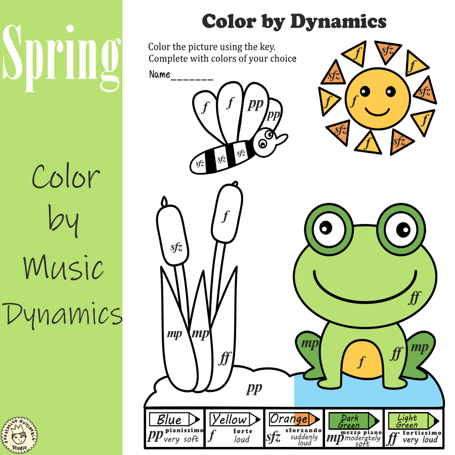 Spring Music Coloring Pages | Color by Dynamics
