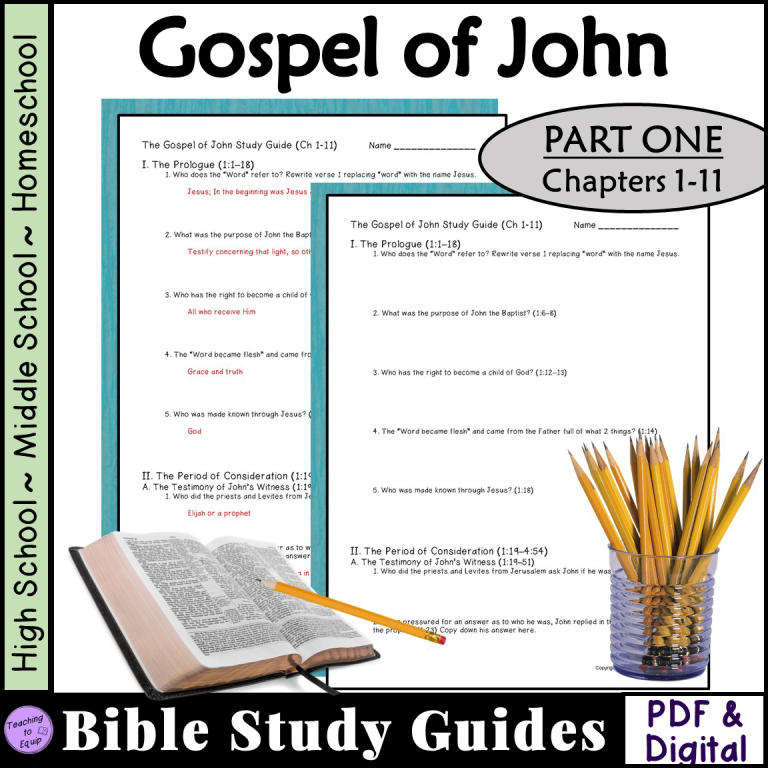 Bible Study Questions for John (CH 1-11) | Made By Teachers