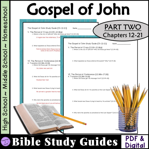 Gospel of John Bible Study Activity BUNDLE - Made By Teachers