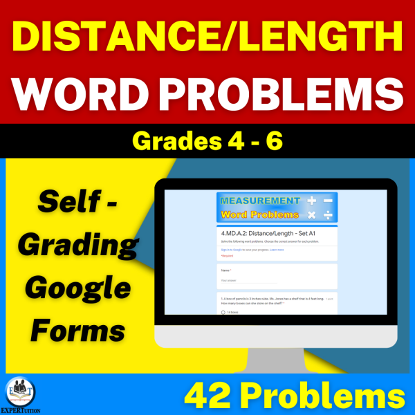 Measurement Conversion Word Problems Google Forms™ - Distance/Length ...