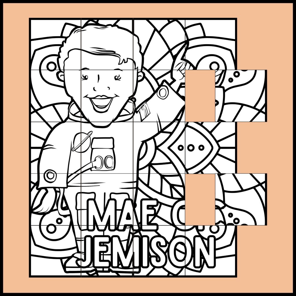 Black History Month Mae Jemison Collaborative Coloring Art Poster ...