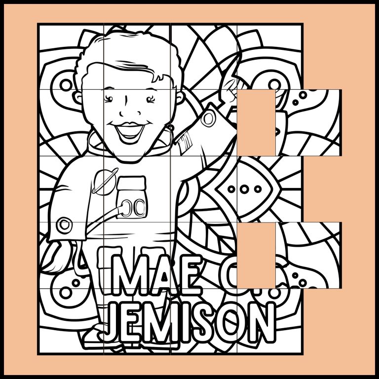 Black History Month Mae Jemison Collaborative Coloring Art Poster ...