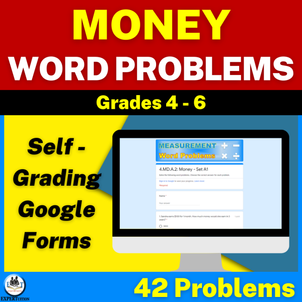 Multi-step & One-step Measurement Word Problems Google Forms™ - Money ...
