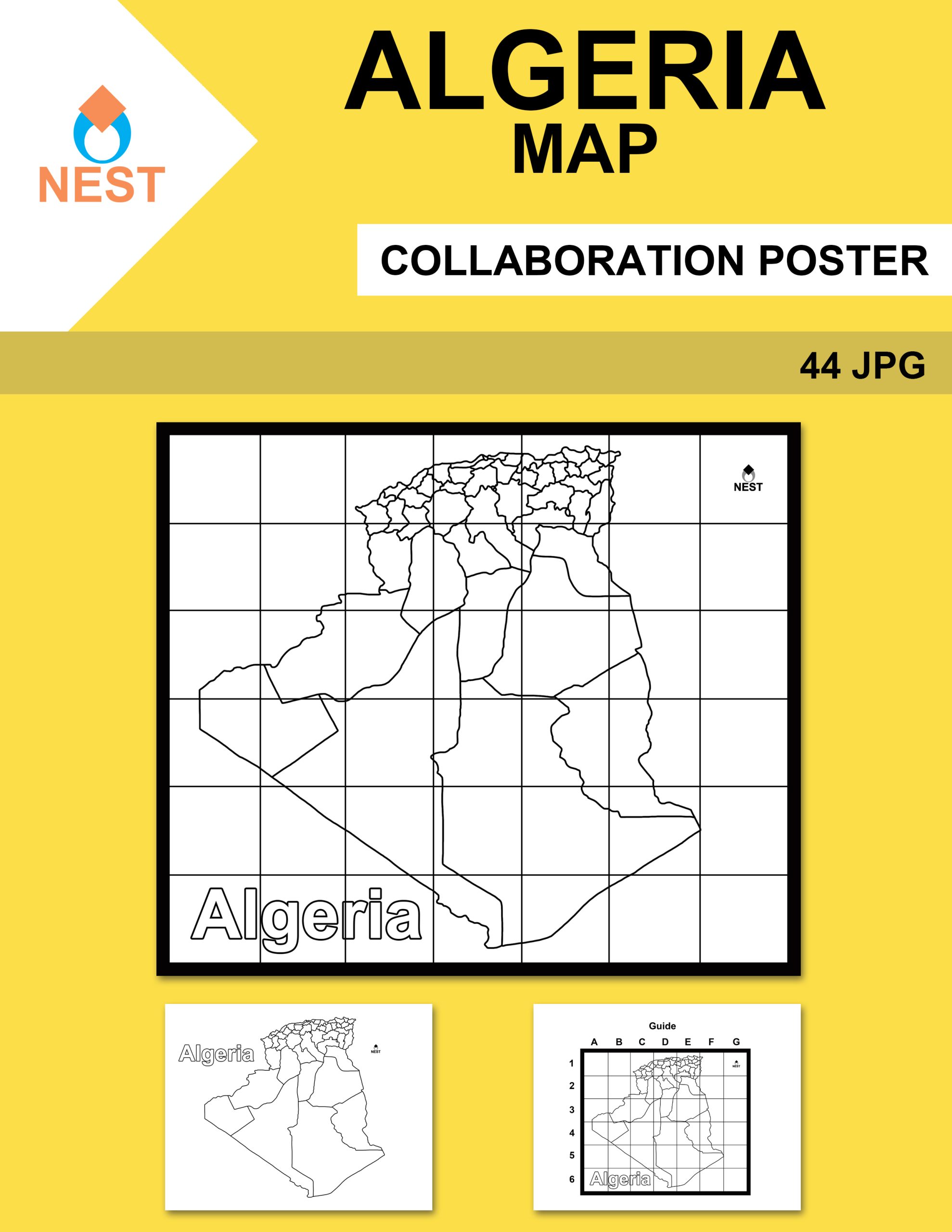 Algeria Map Collaboration Poster