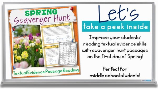 First Day of Spring Scavenger Hunt Reading Passages Textual Evidence ...