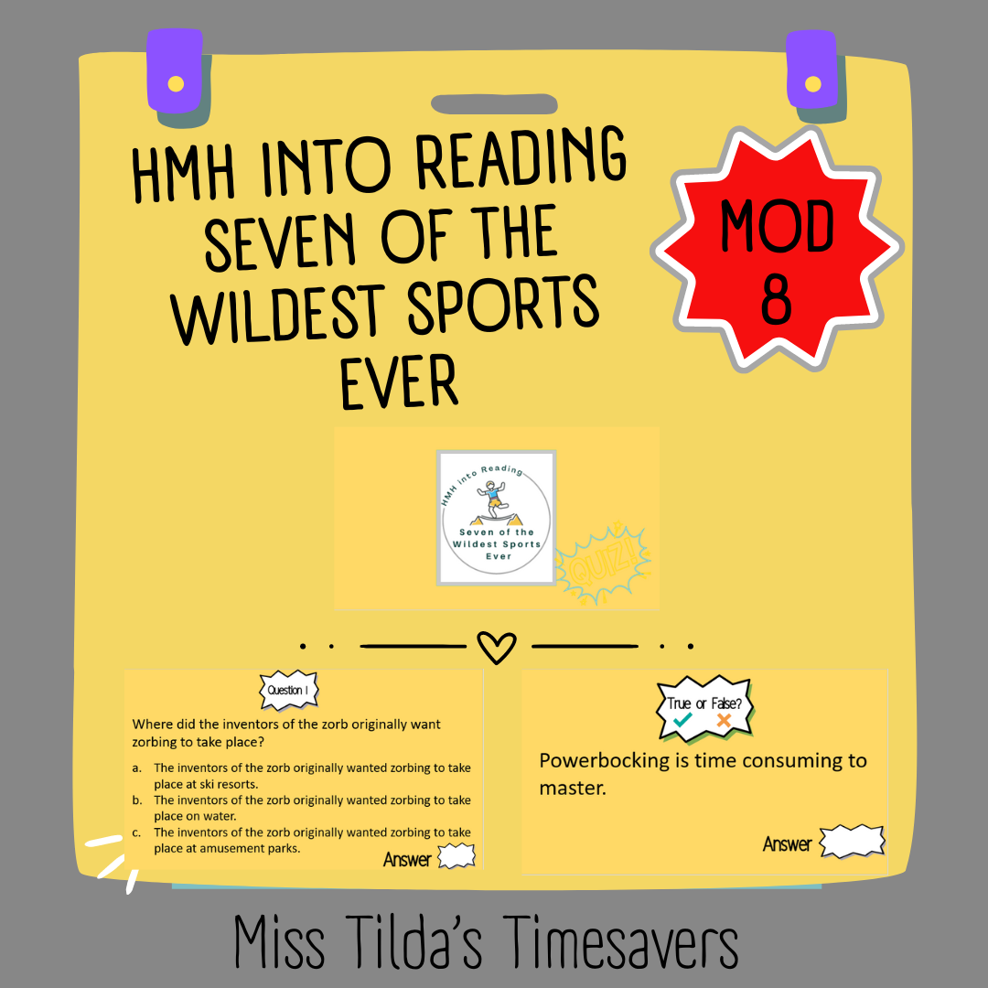 Seven of the Wildest Sports Ever Quiz - Grade 6 HMH into Reading