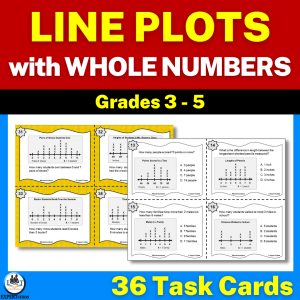 Line Plots with Whole Numbers - Differentiated Line Plot Practice Task Cards