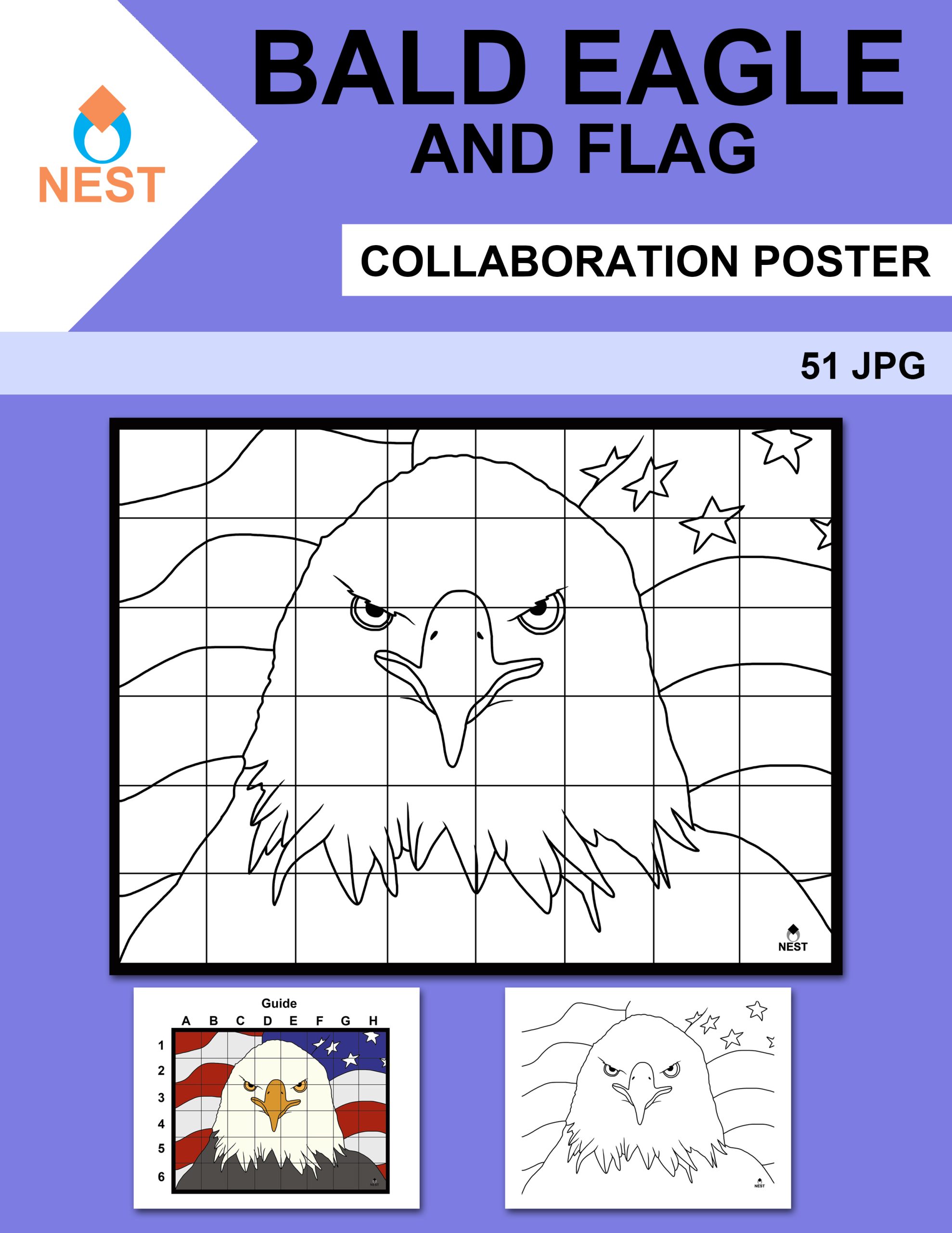 Bald Eagle Flag Collaboration Poster