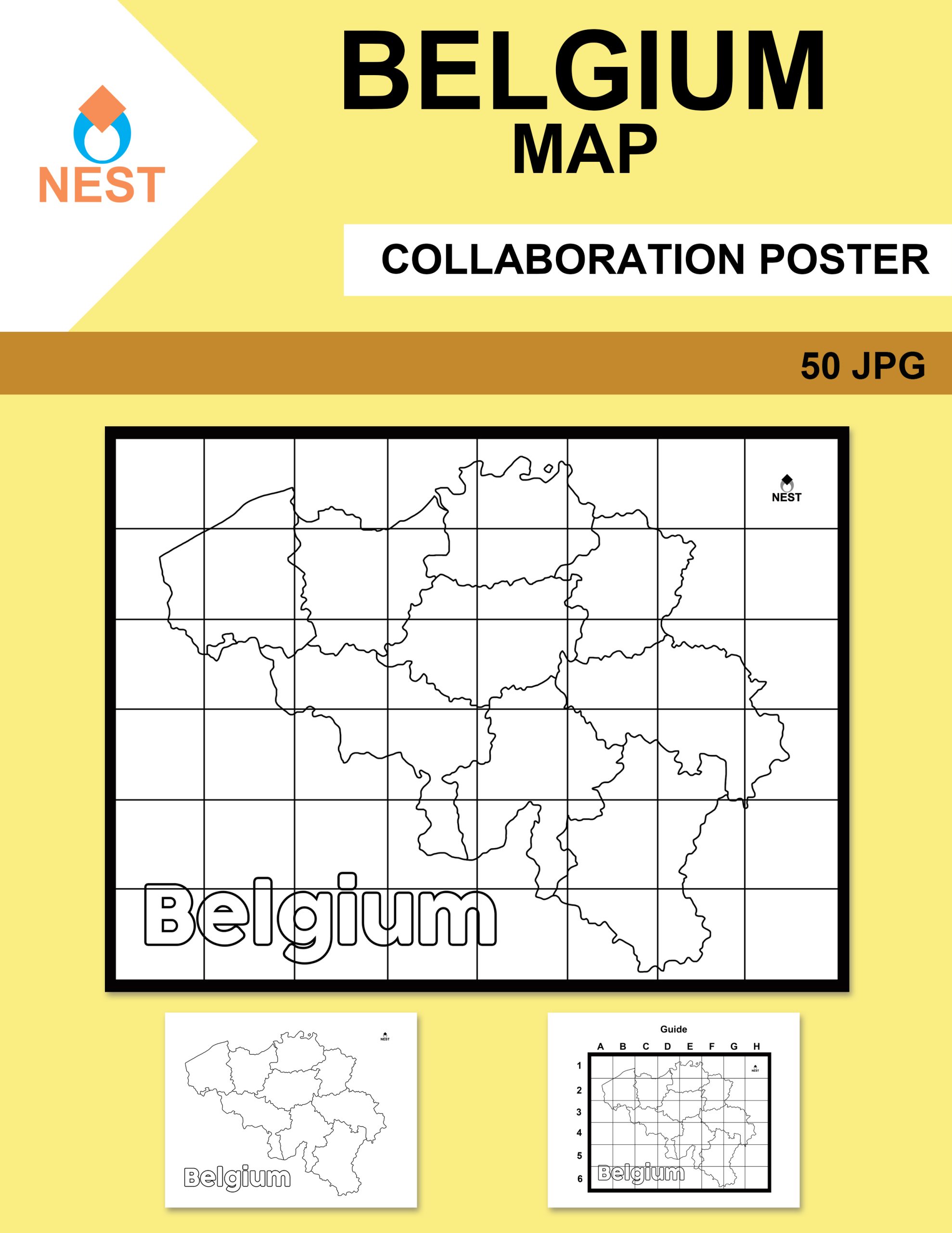 Belgium Map Collaboration Poster