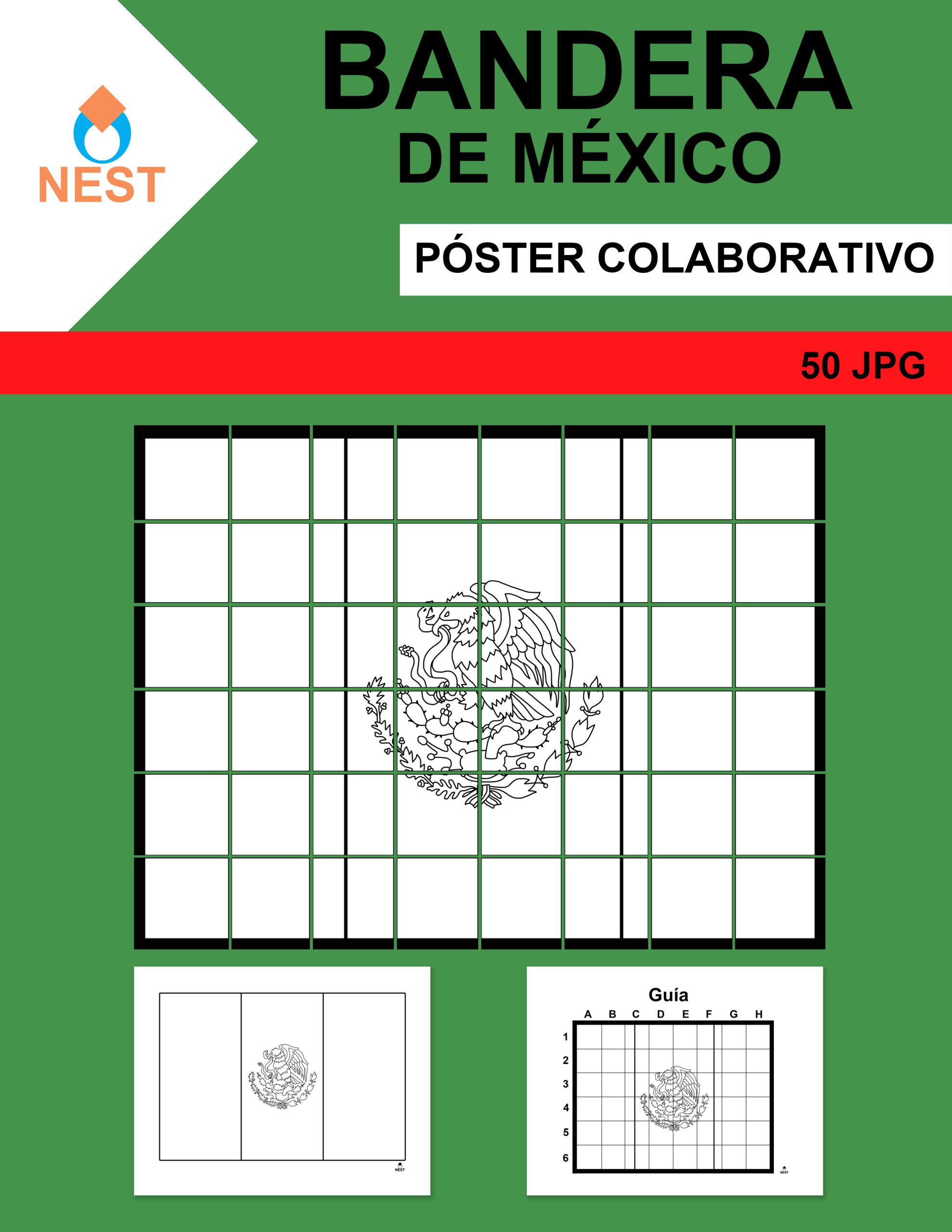 Bandera de México Póster Colaborativo