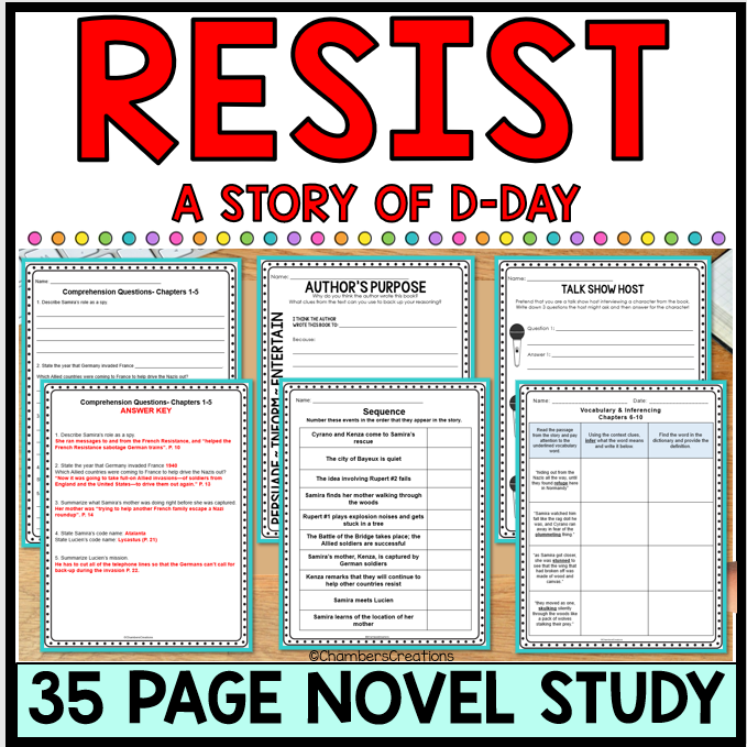 Resist Alan Gratz Novel Study D-Day WW2 Allies