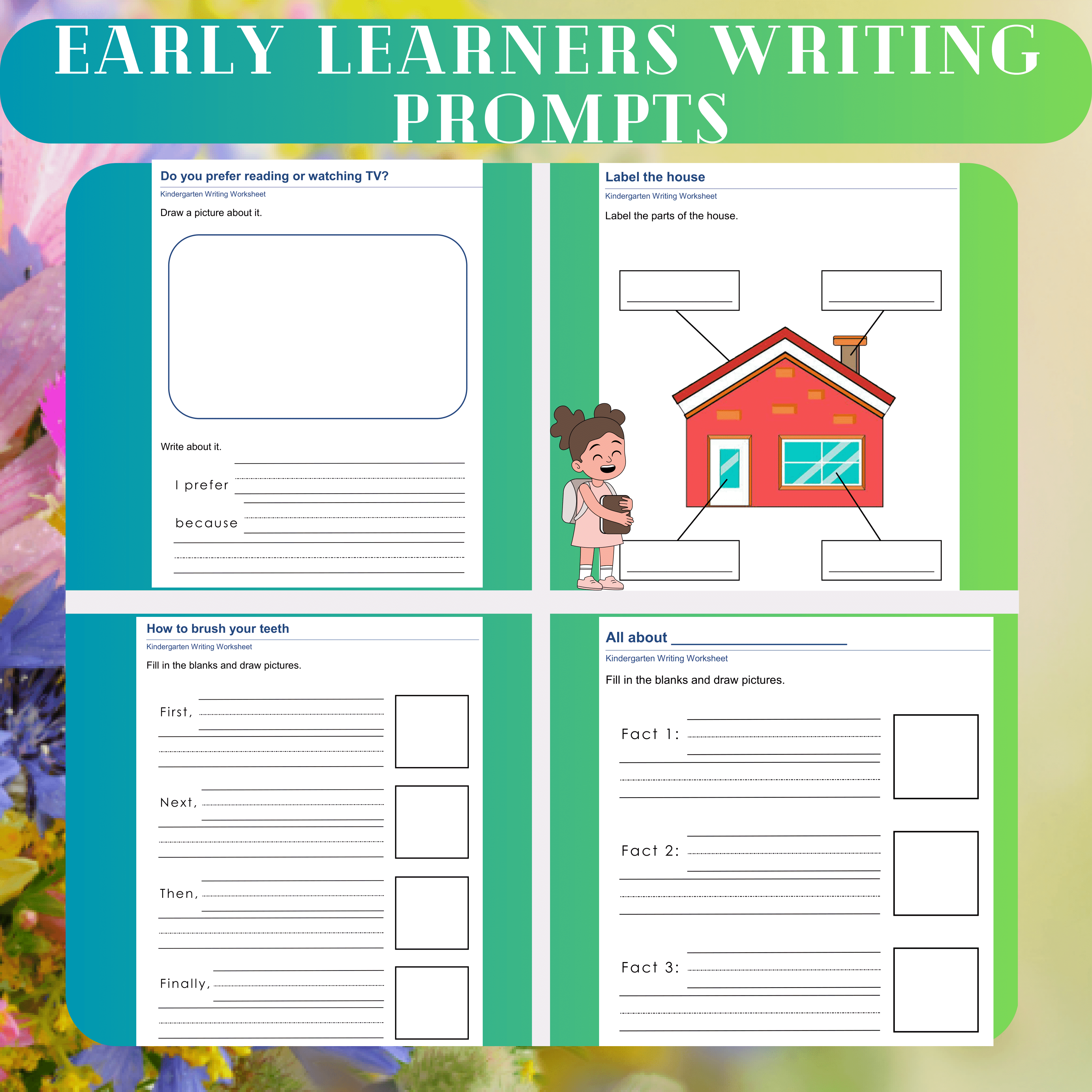 Early Learners Writing Prompts Worksheets