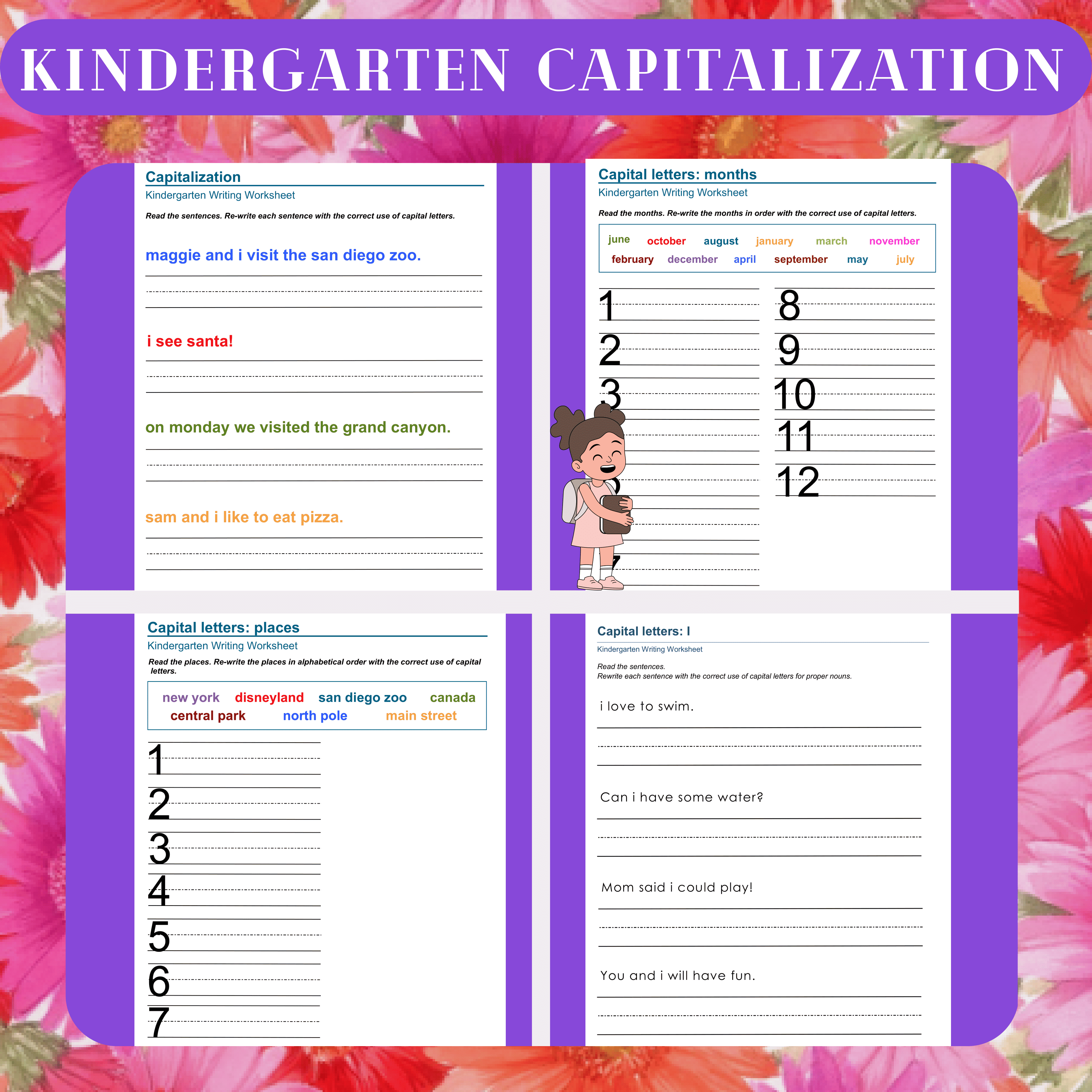 Kindergarten Capitalization Worksheets