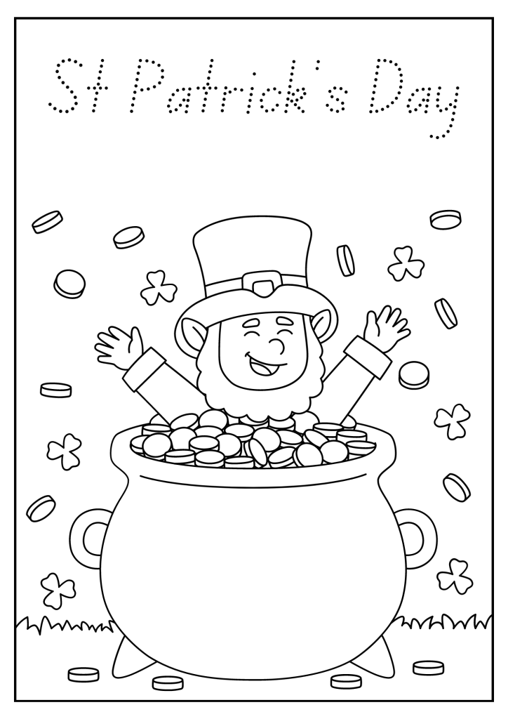 St. Patrick's Day March Coloring Pages - Happy Leprechaun St Patrick's ...