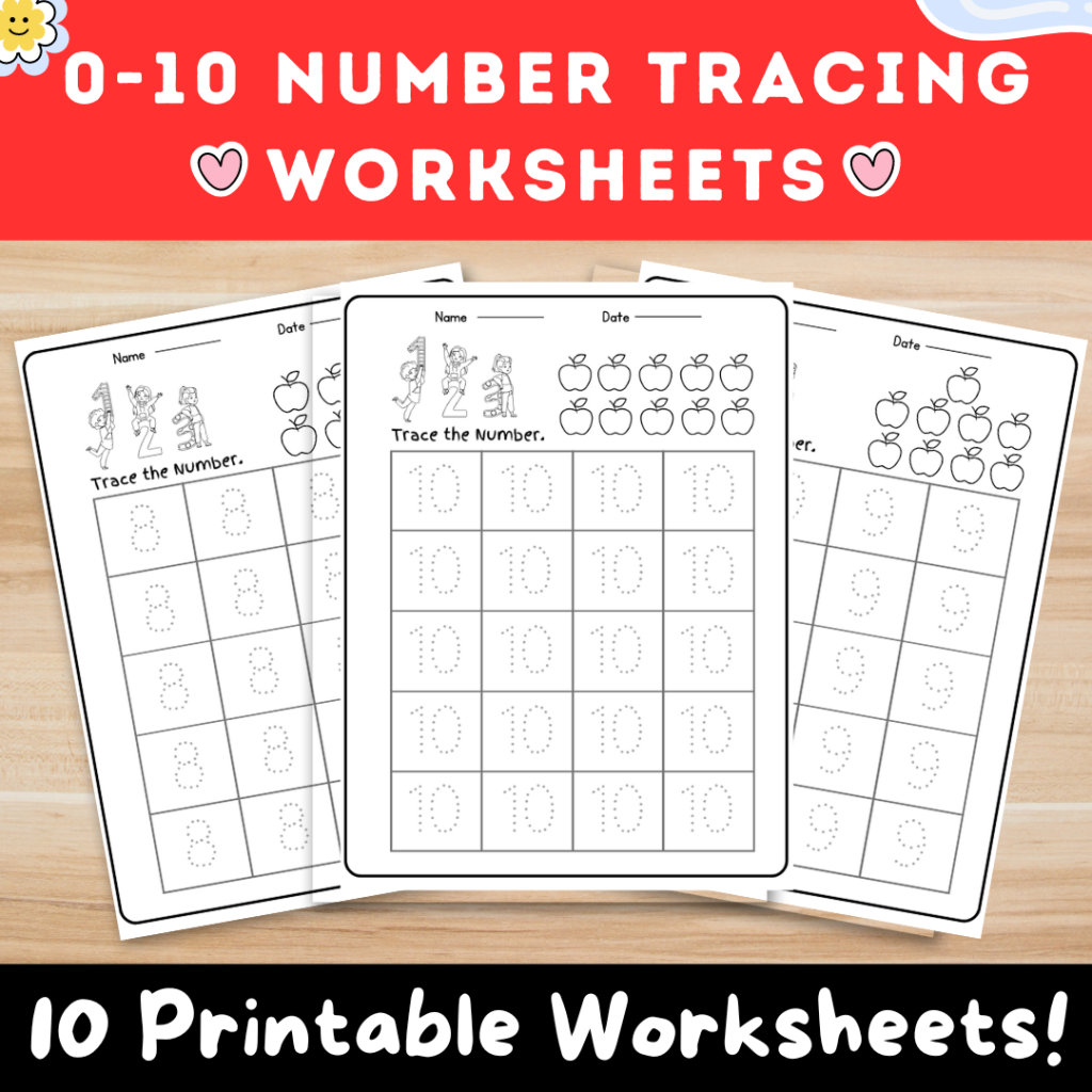 0-10 Number tracing worksheets, traceable numbers, preschool worksheets ...
