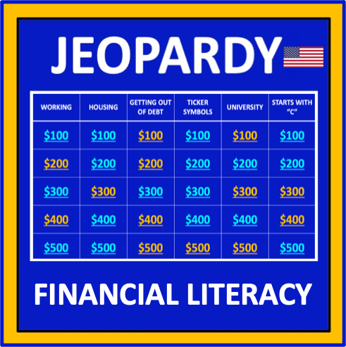 Financial Literacy USA Jeopardy - a game about money