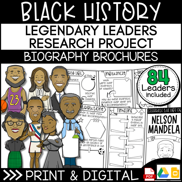 Black History Biography Brochure Research Project - Made By Teachers