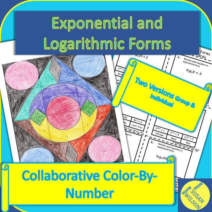 Convert Between Exponential and Logarithmic Form Collaborative Color By Number