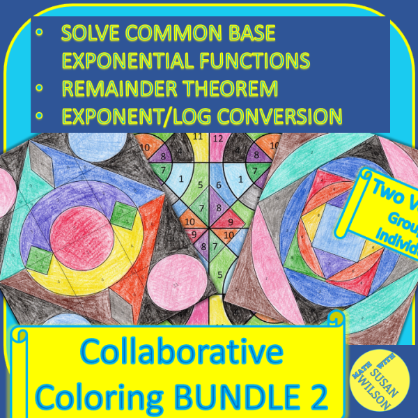 High School Math Collaborative Color by Numbers Bundle 2 | Made By Teachers