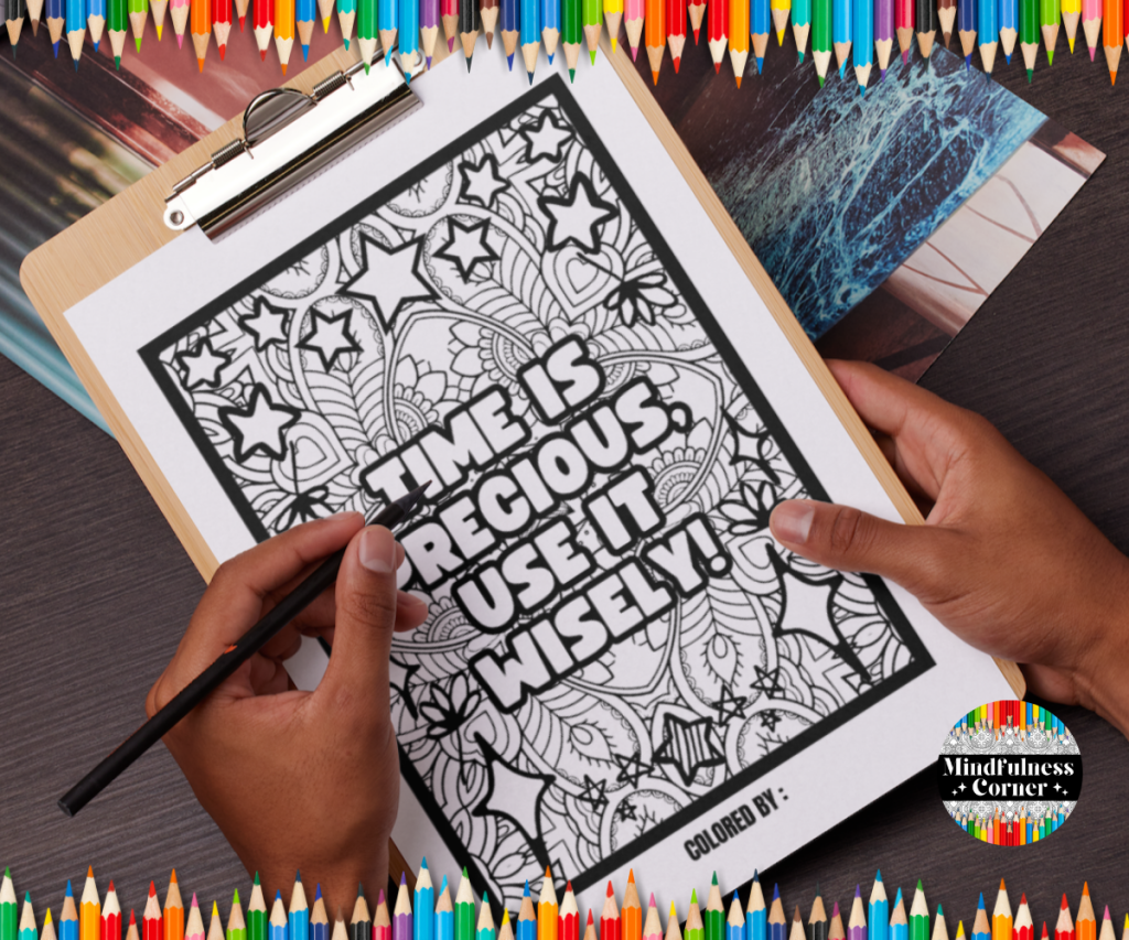 Time Management Encouragements Sayings, Relaxing Mandala Coloring ...