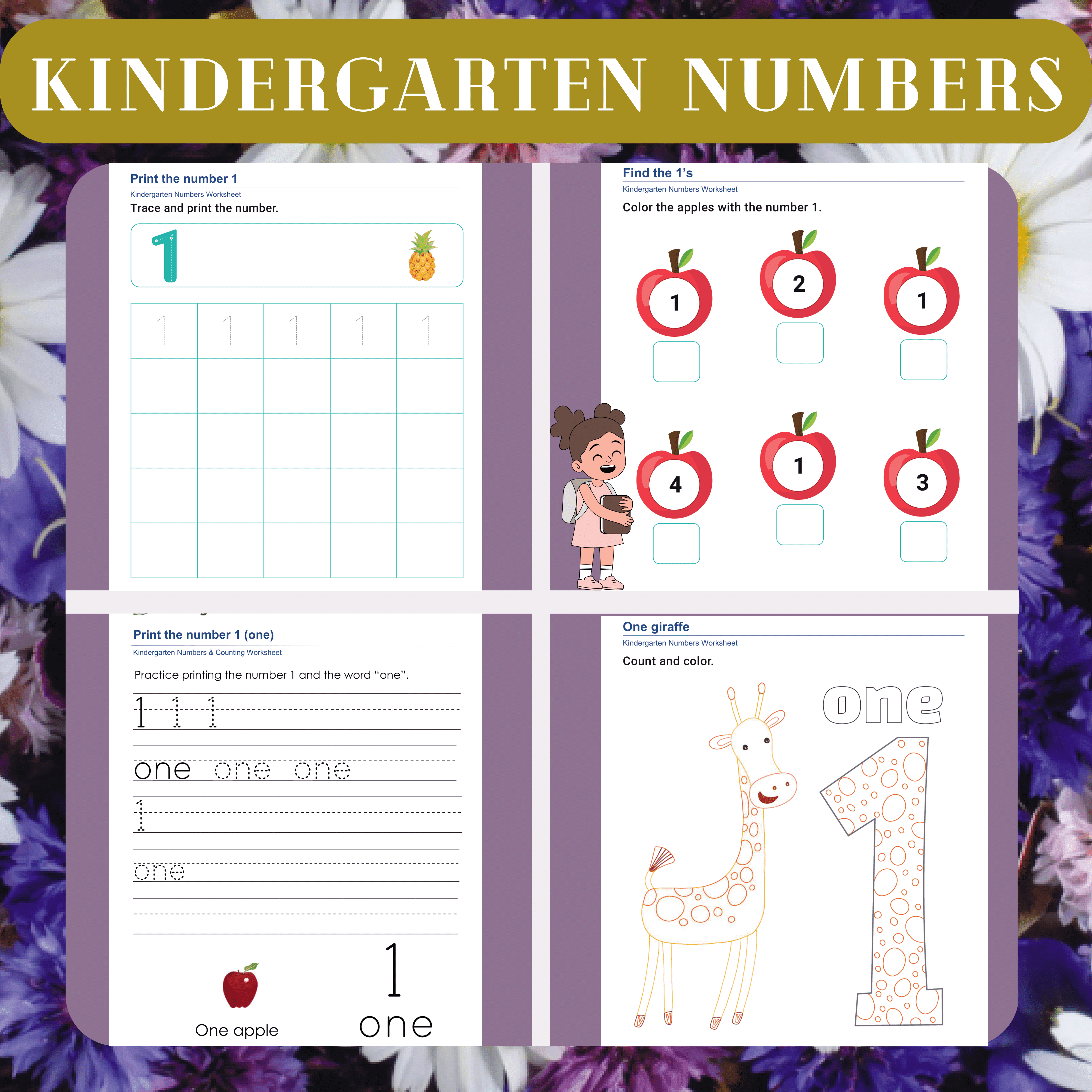 Kindergarten Numbers Learning Worksheets