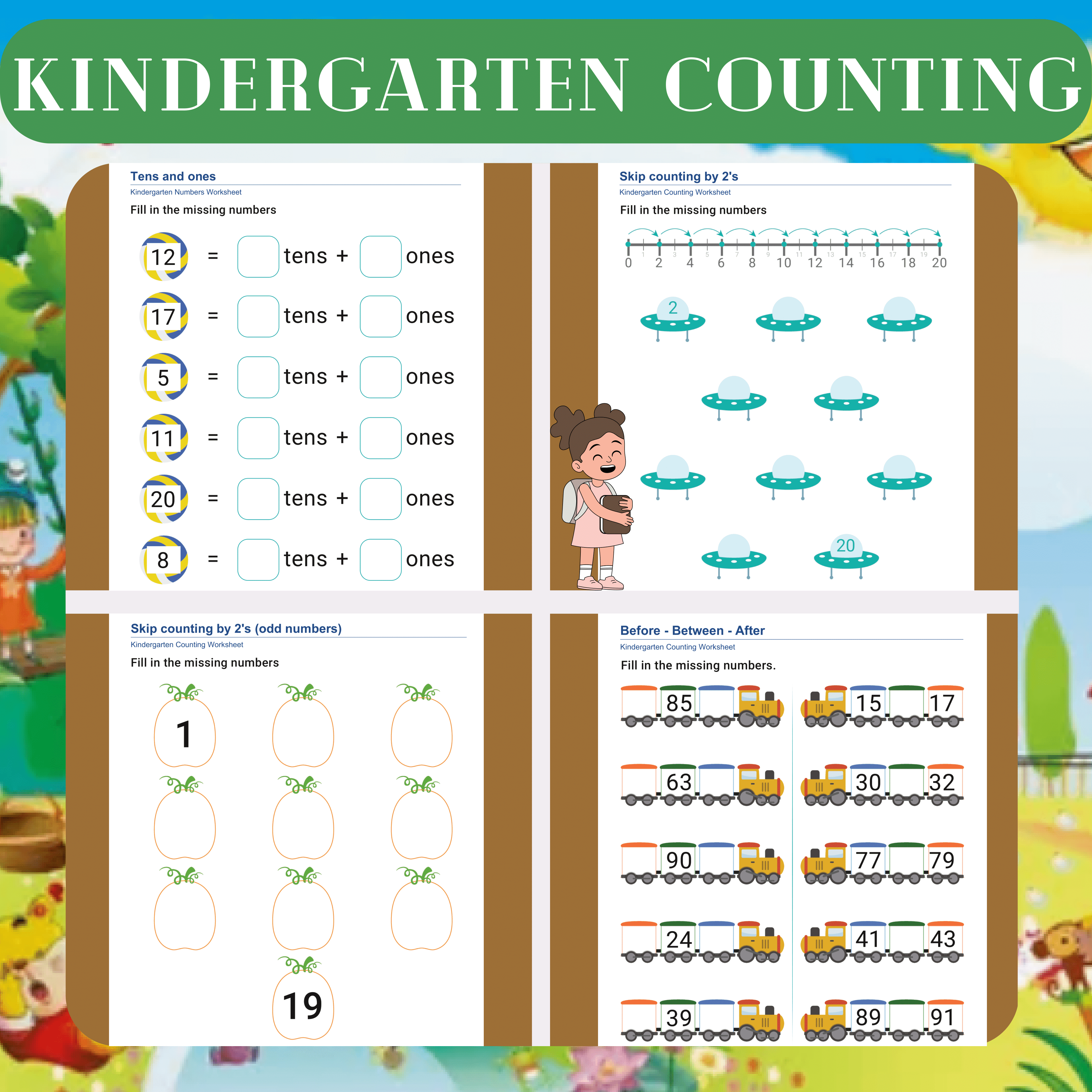 Kindergarten Counting Worksheets (Counting to 20 and Beyond)