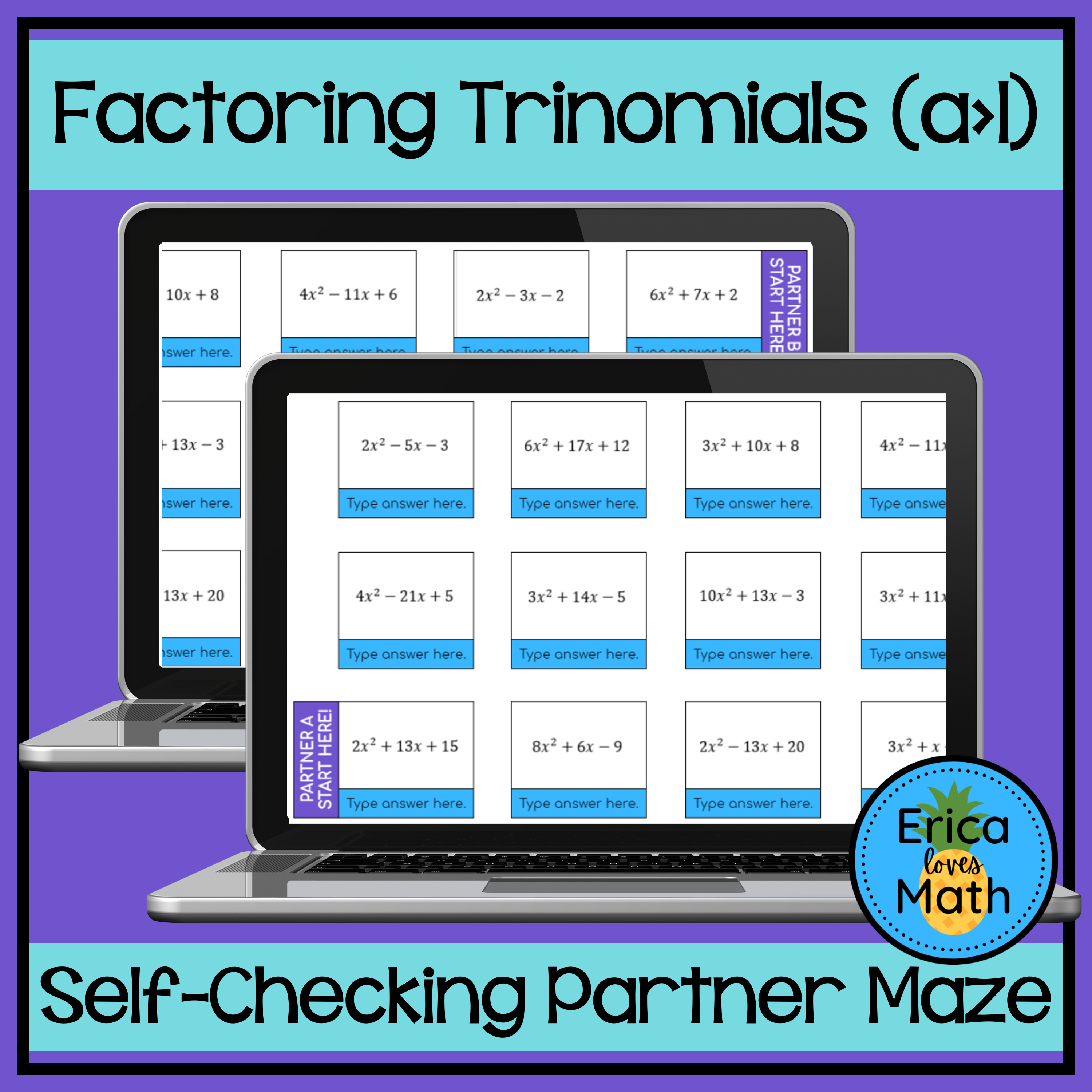 Factoring Trinomials (a>1) Digital Activity Partner Maze