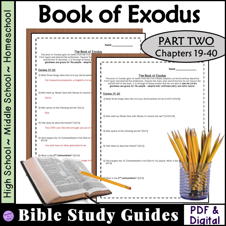 Bible study questions for Exodus (CH 19-40) - Made By Teachers