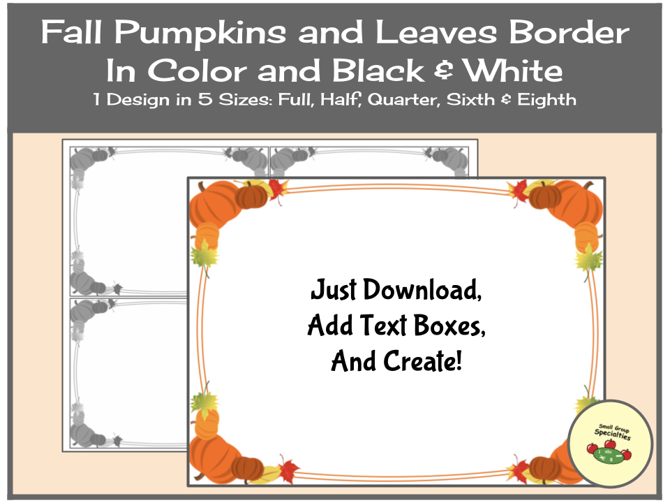 Fall Pumpkins and Leaves Borders