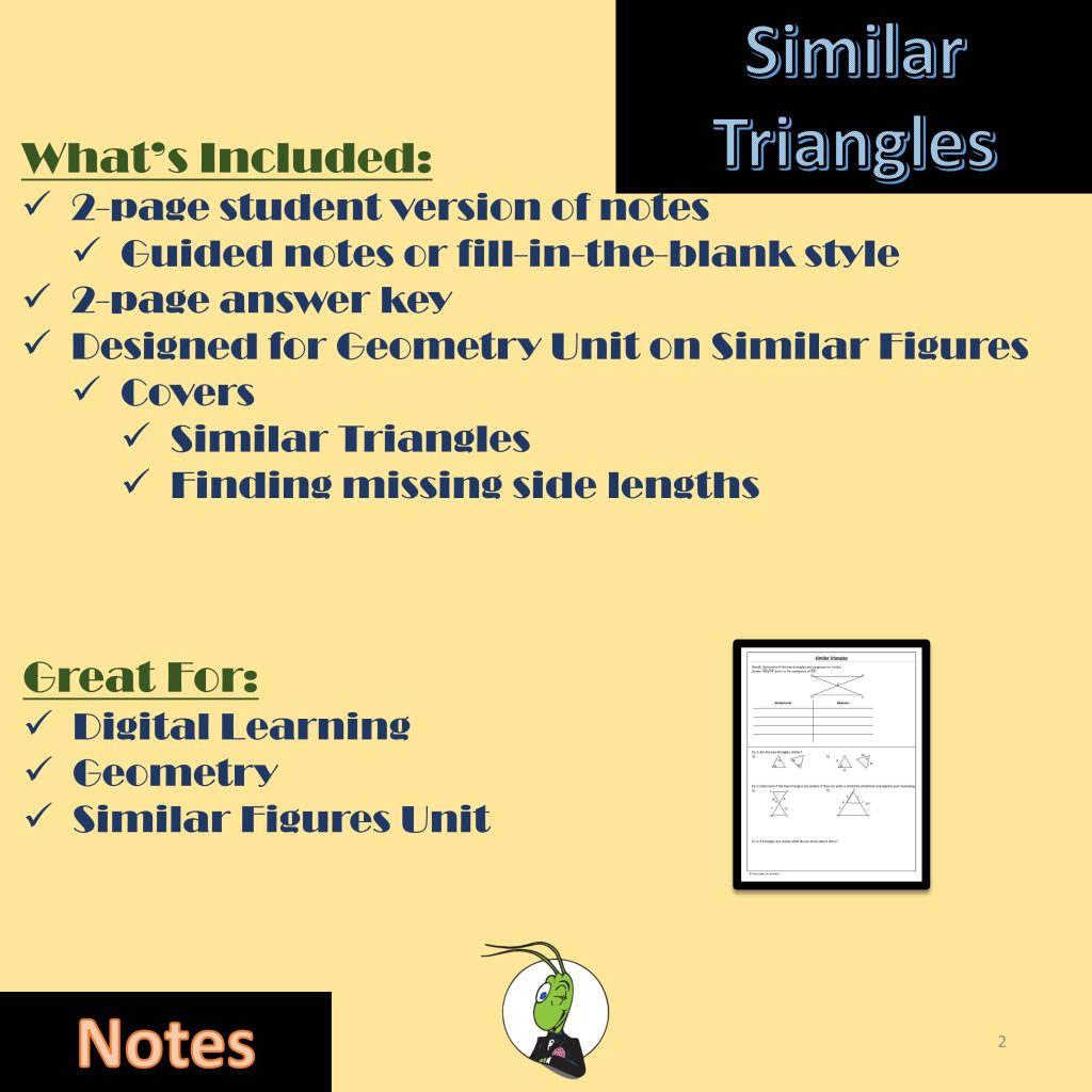 Similar Triangles Guided Notes Similar Polygons Unit | Geometry | Made ...